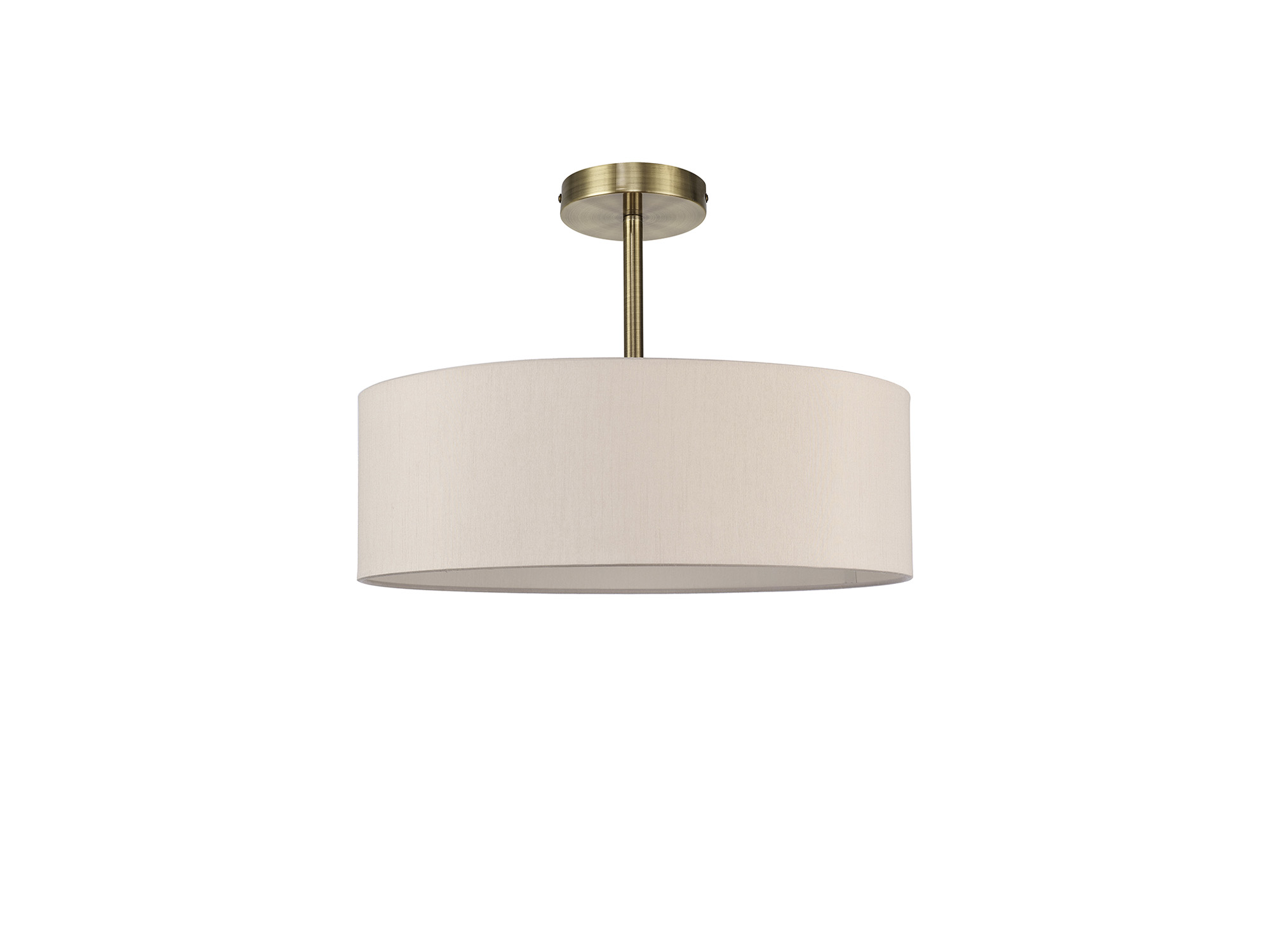 Baymont 45cm Semi Flush 5 Light Antique Brass, Nude Beige DK0741  Deco Baymont